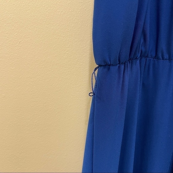 Lauren Ralph Lauren Blue Sleeveless Maxi Jersey Knit Dress V Neck - Picture 3 of 6